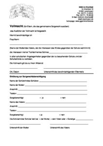 Sorgerecht generalvollmacht § 1