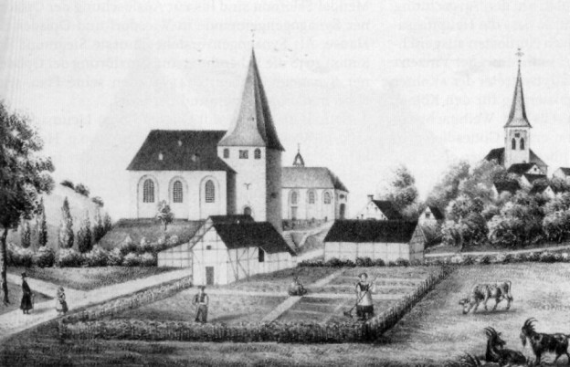 Maurinus Kirche Lützenkirchen um 1845